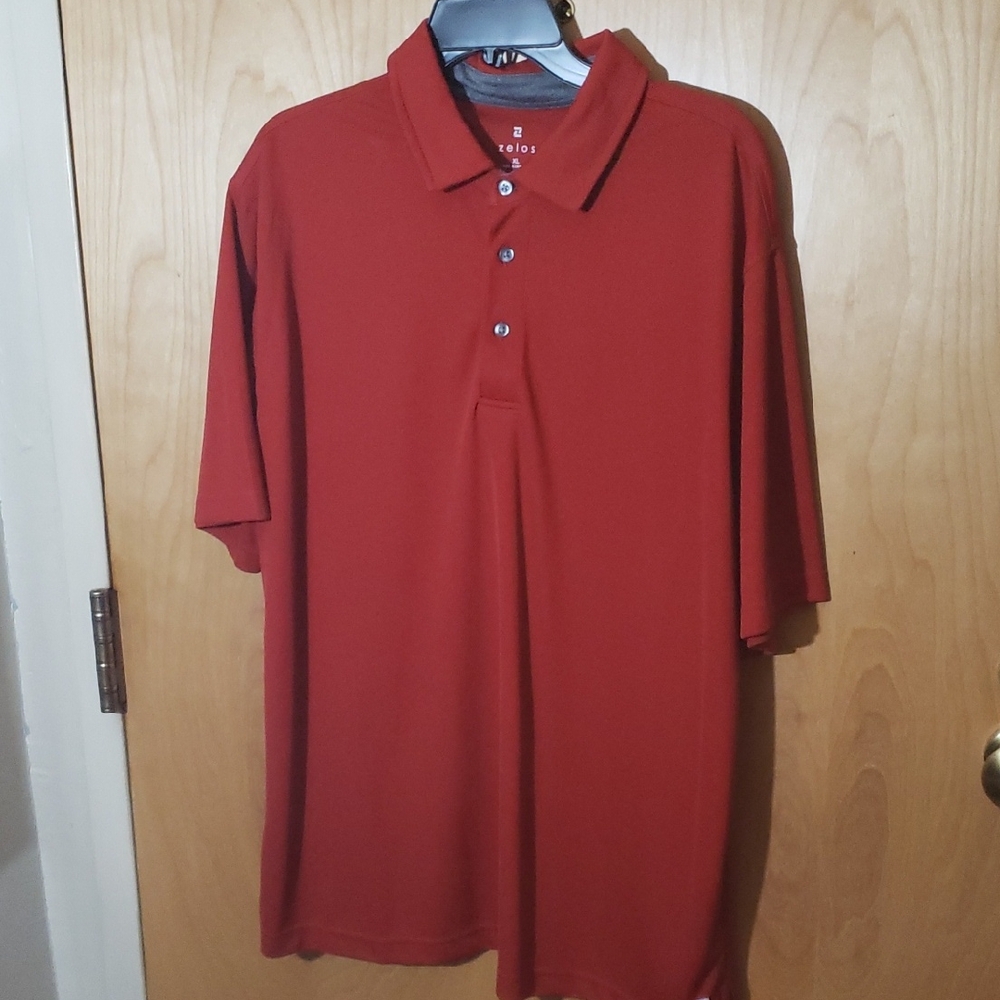 ZELOS Men's Rich Red Polo Shirt XL NWOT Short Sleeve Casual Business Golf
